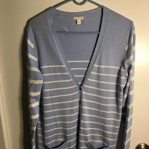 Women's GAP Light Blue Stripped Cardigan Size XL